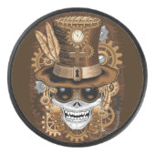 Skull Steampunk Voodoo Retro Machine Hockey Puck (Voorkant)