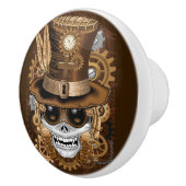 Skull Steampunk Voodoo Retro Machine Keramische Knop (Rechts)