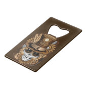 Skull Steampunk Voodoo Retro Machine Kredietkaart Flessenopener (Achterkant Gekanteld)
