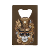 Skull Steampunk Voodoo Retro Machine Kredietkaart Flessenopener (Achterkant)