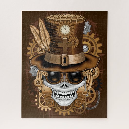 Skull Steampunk Voodoo Retro Machine Legpuzzel (Verticaal)