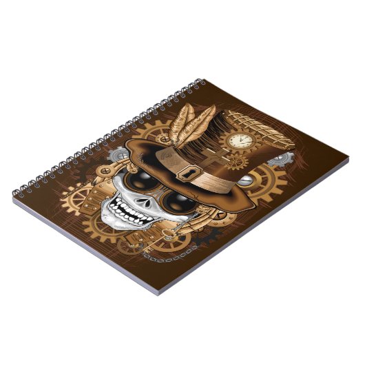 Skull Steampunk Voodoo Retro Machine Notitieboek (Linkerzijde)