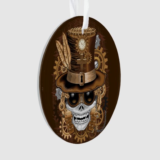 Skull Steampunk Voodoo Retro Machine Ornament (voorkant)