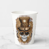 Skull Steampunk Voodoo Retro Machine Papieren Bekers (Links)