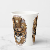Skull Steampunk Voodoo Retro Machine Papieren Bekers (Voorkant)