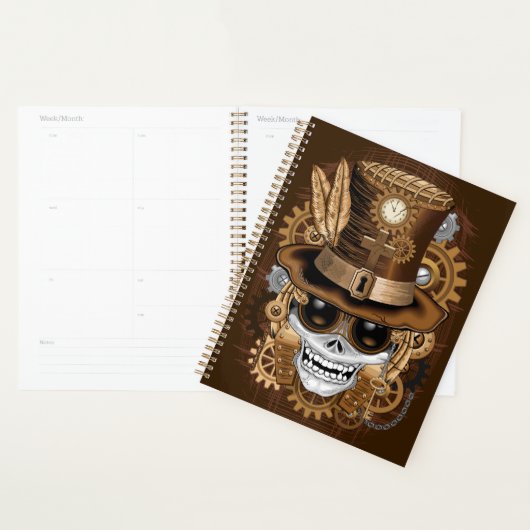 Skull Steampunk Voodoo Retro Machine Planner (Display)