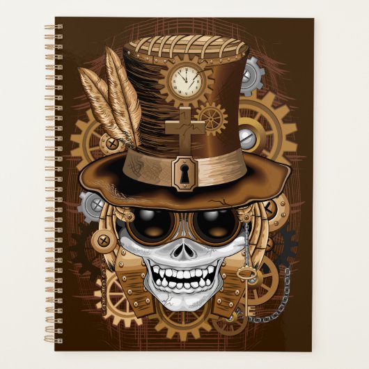 Skull Steampunk Voodoo Retro Machine Planner (Voorkant)