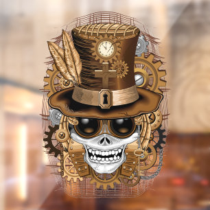 Skull Steampunk Voodoo Retro Machine Raamsticker