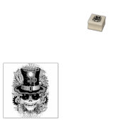 Skull Steampunk Voodoo Retro Machine Rubberstempel (Gestempeld)
