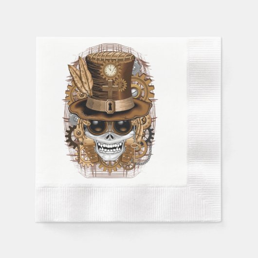 Skull Steampunk Voodoo Retro Machine Servet (Voorkant)