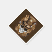 Skull Steampunk Voodoo Retro Machine Servet (Hoek)