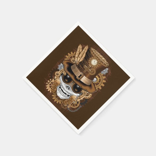 Skull Steampunk Voodoo Retro Machine Servet (Hoek)