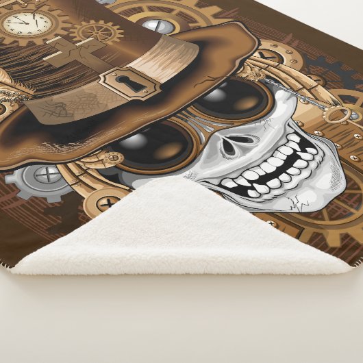 Skull Steampunk Voodoo Retro Machine Sherpa Deken (3/4)