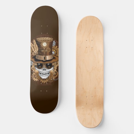 Skull Steampunk Voodoo Retro Machine Skateboard (Voorkant)