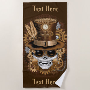 Skull Steampunk Voodoo Retro Machine Strandlaken
