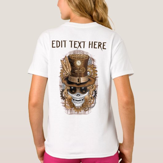 Skull Steampunk Voodoo Retro Machine T-shirt (Achterkant)