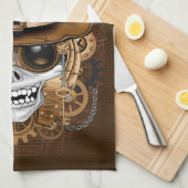 Skull Steampunk Voodoo Retro Machine Theedoek (Quarter Fold)