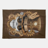 Skull Steampunk Voodoo Retro Machine Theedoek (Horizontaal)