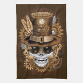 Skull Steampunk Voodoo Retro Machine Theedoek (Verticaal)