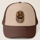 Skull Steampunk Voodoo Retro Machine Trucker Pet (Voorkant)