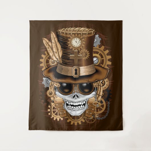 Skull Steampunk Voodoo Retro Machine Wandkleed (Voorkant)