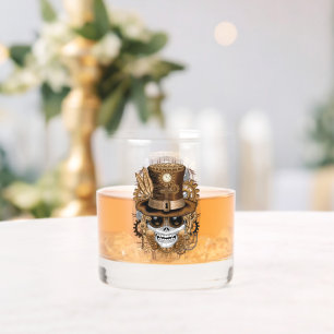 Skull Steampunk Voodoo Retro Machine Whisky Glas