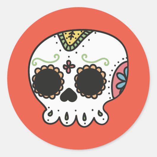  SKULL-STICKER RONDE STICKER (Voorkant)