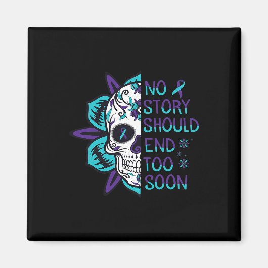 Skull Suicide Awareness Geestelijke gezondheid Magneet (Voorkant)