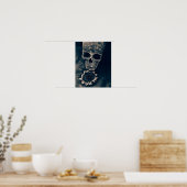 Skull Sunflower  Cyanotype Gothic Poster (Keuken)