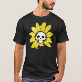Skull Sunflower Print - Alle Mannen/Vrouwen/Kinder T-shirt