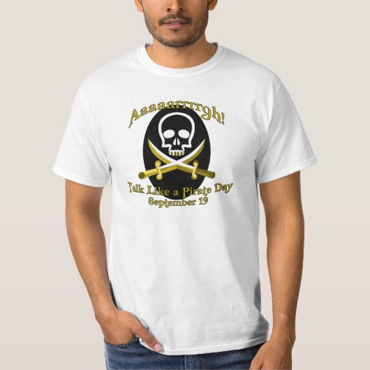Skull Sword Talk as a Pirate Day T-shirt (Voorkant)