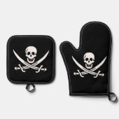 Skull & Swords Pirate vlag van Calico Jack Ovenwant & Pannenlap Set (Voorkant)