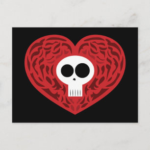 Skull Tattoo Heart Briefkaart