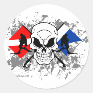 SKULL TECH DUIKER RONDE STICKER
