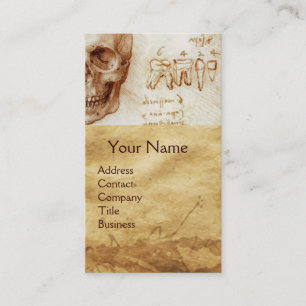 SKULL, TEETH, DENTALE CLINIC, DENTIST MONKEY EN CA VISITEKAARTJE