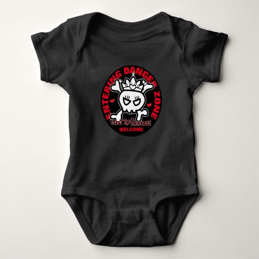 Skull Tiara Warning Danger Zone Romper (Voorkant)