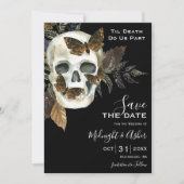 Skull Til Death Do ons Part Save the Date Kaart (Voorkant)