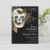Skull Til Death Do ons Part Save the Date Kaart (Staand voorkant)