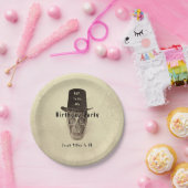 Skull Top Hat Sepia RIP tot zijn twintig Papieren Bordje (Feest)