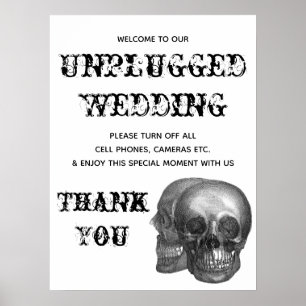 Skull Unplugged Weddenbord Poster