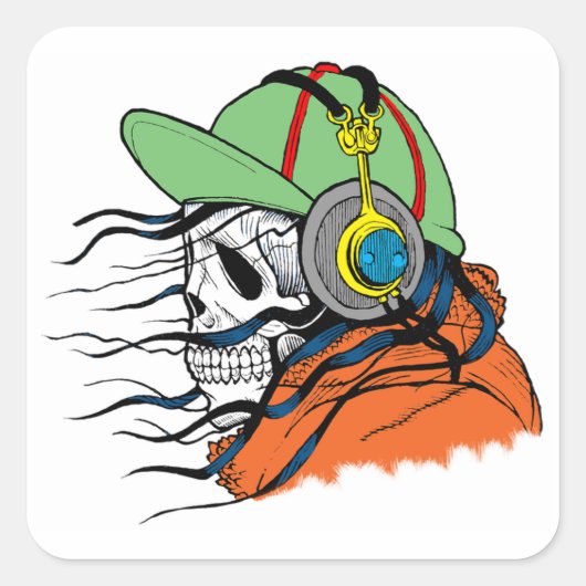 Skull Vierkante Sticker (Voorkant)