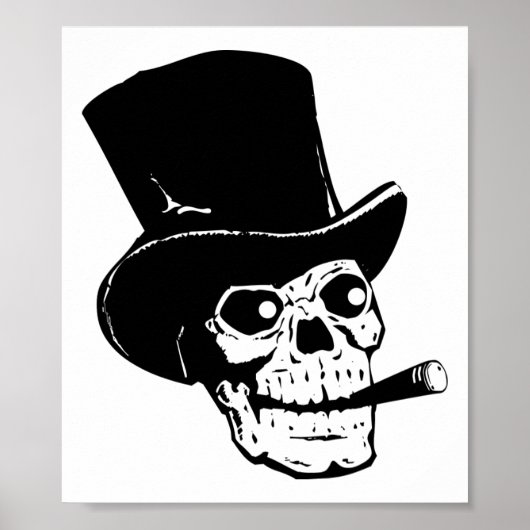 Skull w/ Top Hat Poster (Voorkant)
