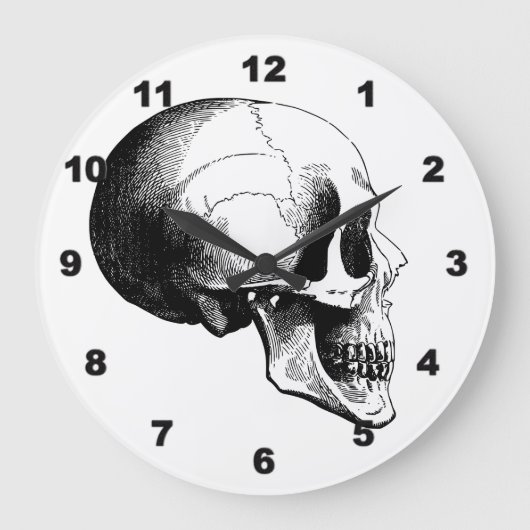 Skull Wall Clock Grote Klok (Voorkant)