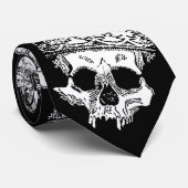 Skull Wearing Crown Gothic Drawing Black Stropdas (Opgerold)