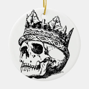 Skull Wearing Crown, King, Hamlet Keramisch Ornament