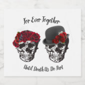 Skull Wedding - Totdat de dood ons deelneemt Bier Etiket (Enkel label)