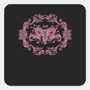 Skull Whimsigoth esthetisch Vierkante Sticker