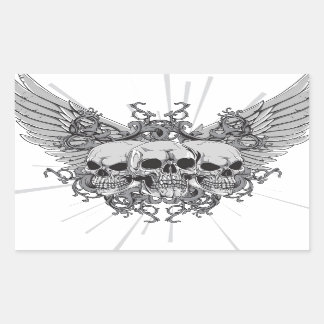 Skull Wings Rechthoekige Sticker
