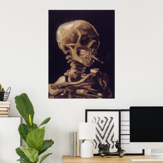 Skull with a Burning Cigarette Poster (Bureau à domicile)