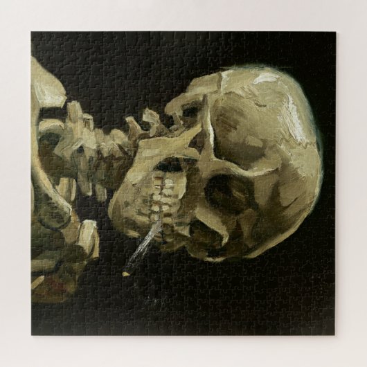 Skull with Cigarette by Van Gogh Painting Art Legpuzzel (Horizontaal)